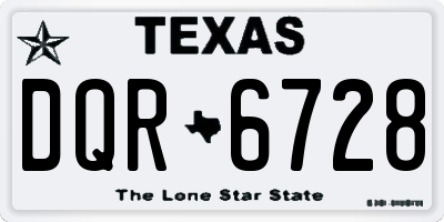 TX license plate DQR6728