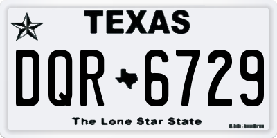 TX license plate DQR6729