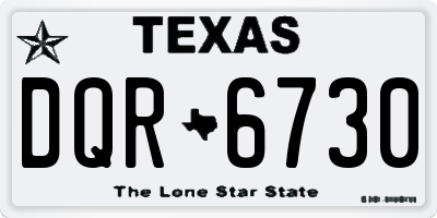 TX license plate DQR6730