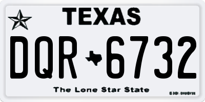 TX license plate DQR6732