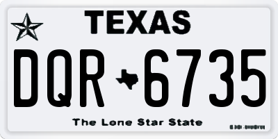 TX license plate DQR6735