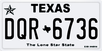 TX license plate DQR6736