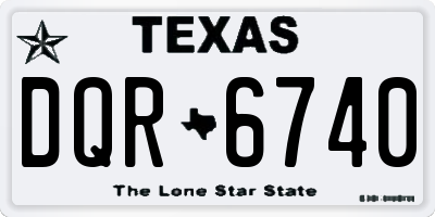 TX license plate DQR6740