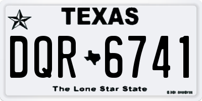 TX license plate DQR6741