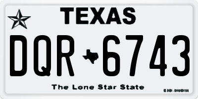TX license plate DQR6743