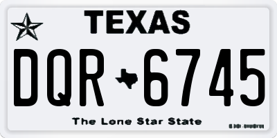 TX license plate DQR6745