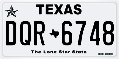 TX license plate DQR6748