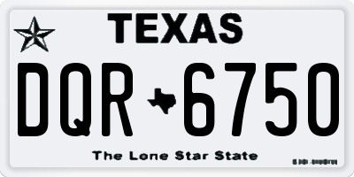 TX license plate DQR6750