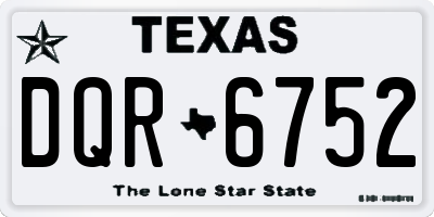 TX license plate DQR6752