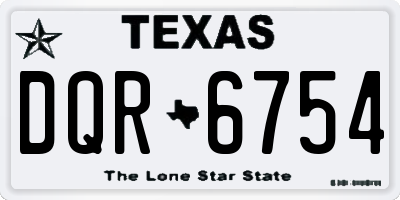 TX license plate DQR6754