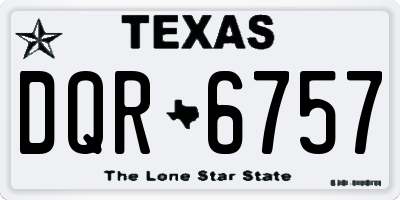 TX license plate DQR6757