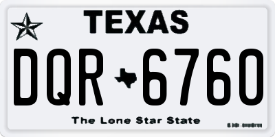TX license plate DQR6760