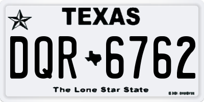 TX license plate DQR6762