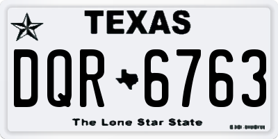 TX license plate DQR6763