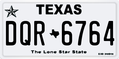TX license plate DQR6764