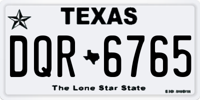 TX license plate DQR6765