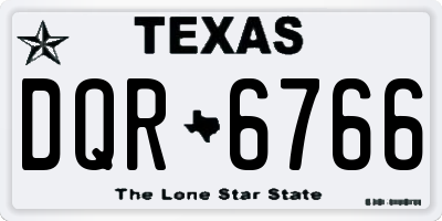 TX license plate DQR6766
