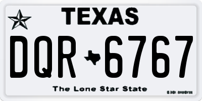 TX license plate DQR6767