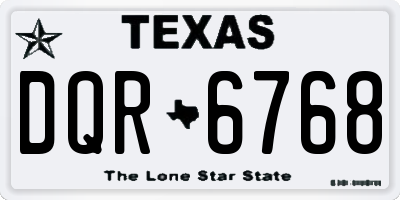 TX license plate DQR6768