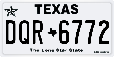 TX license plate DQR6772