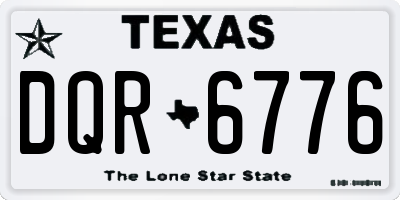 TX license plate DQR6776