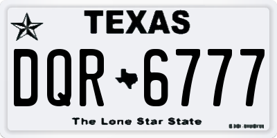 TX license plate DQR6777