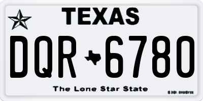 TX license plate DQR6780