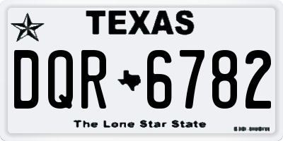 TX license plate DQR6782