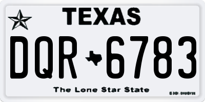 TX license plate DQR6783