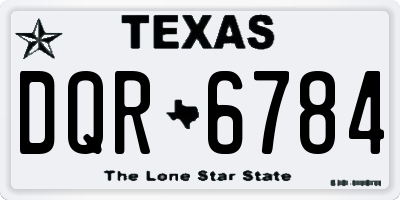 TX license plate DQR6784
