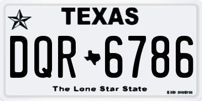 TX license plate DQR6786