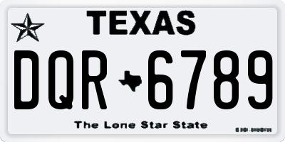 TX license plate DQR6789