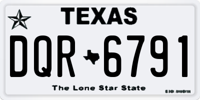 TX license plate DQR6791