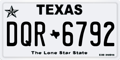TX license plate DQR6792