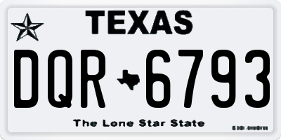 TX license plate DQR6793