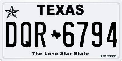 TX license plate DQR6794