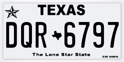 TX license plate DQR6797