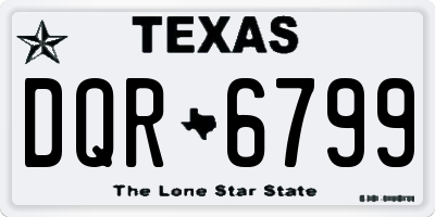 TX license plate DQR6799