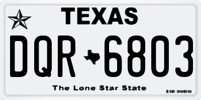 TX license plate DQR6803