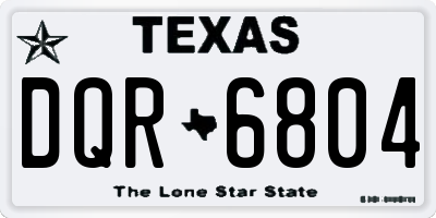 TX license plate DQR6804