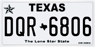 TX license plate DQR6806