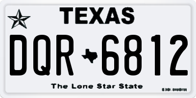 TX license plate DQR6812