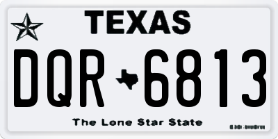 TX license plate DQR6813