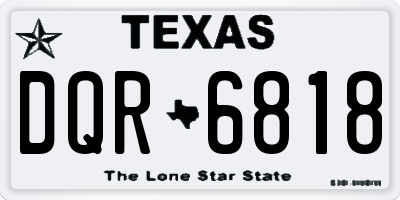 TX license plate DQR6818