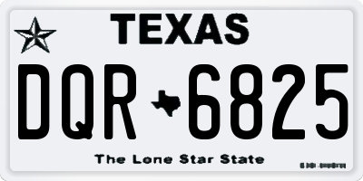 TX license plate DQR6825