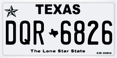 TX license plate DQR6826