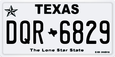 TX license plate DQR6829