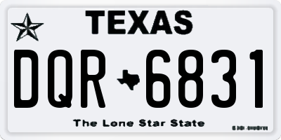 TX license plate DQR6831