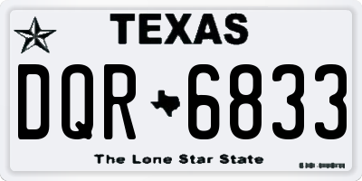 TX license plate DQR6833