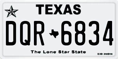 TX license plate DQR6834